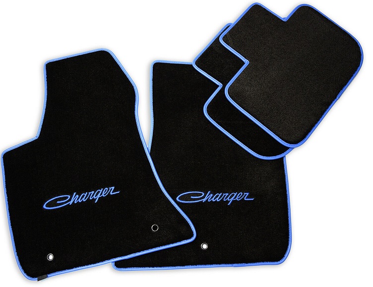 "Charger" Logo 4-Pc Black Carpet Floor Mats 11-up Dodge Charger